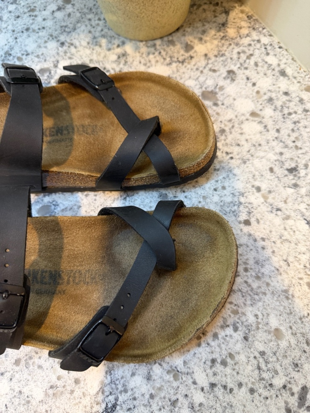Birkenstock Mayari Black Classic Birko-Flor Cork Two-Strap Sandals Women’s Shoes - Picture 2 of 7